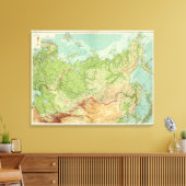 Siberië-kaart met scheepvaartroutes canvas afdruk (Insitu (Woonkamer))