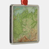 Siberië-kaart met scheepvaartroutes metalen ornament (Rechts)