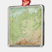 Siberië-kaart met scheepvaartroutes metalen ornament (Links)