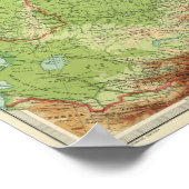 Siberië-kaart met scheepvaartroutes poster (Hoek)