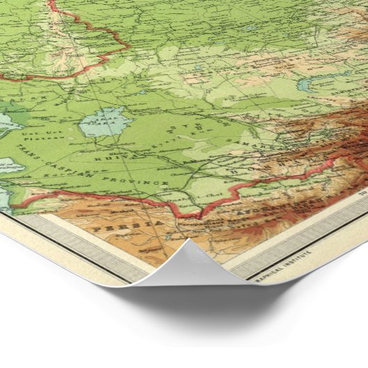 Siberië-kaart met scheepvaartroutes poster (Hoek)