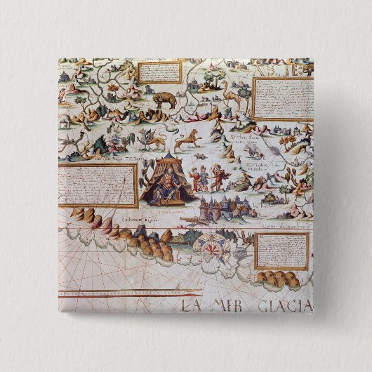 Siberië Vierkante Button 5,1 Cm (Voorkant)