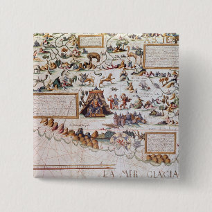 Siberië Vierkante Button 5,1 Cm