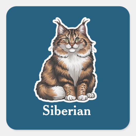 Siberië Vierkante Sticker (Voorkant)