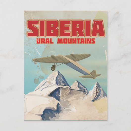 Siberië Wall bergen vintage-poster Briefkaart (Voorkant)