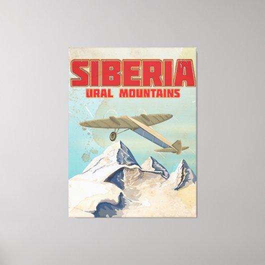 Siberië Wall bergen vintage-poster Canvas Afdruk (Voorkant)