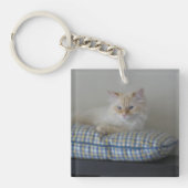 Siberisch boskat (dubbelzijdig) sleutelhanger (Voorkant)