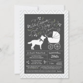 Siberisch Husky Dog Baby shower Genderneutraal Kaart (Voorkant)