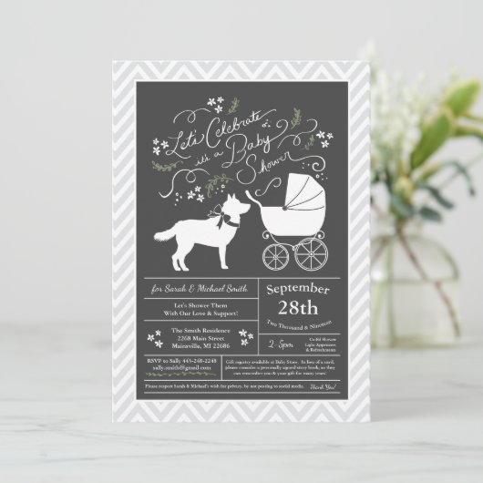 Siberisch Husky Dog Baby shower Genderneutraal Kaart (Staand voorkant)