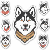 Siberisch Husky Dog Bundel Pack Sticker (Voorkant)