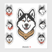 Siberisch Husky Dog Bundel Pack Sticker (Vel)