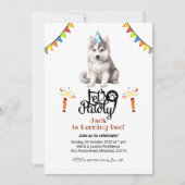 Siberisch Husky Dog Pet Let's Pawty Birthday Kaart (Voorkant)