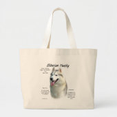 Siberisch Husky Geschiedenis Ontwerp Grote Tote Bag (Voorkant)