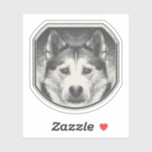 SIBERISCH HUSKY GEZICHT STICKER (Vel)