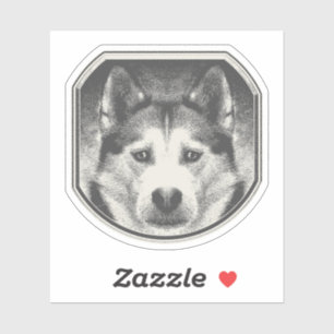 SIBERISCH HUSKY GEZICHT STICKER
