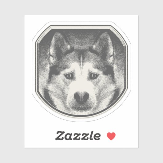 SIBERISCH HUSKY GEZICHT STICKER (Vel)