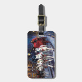 Siberisch Husky Kerstfeest Seizoen Bagagelabel (Voorkant verticaal)