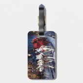 Siberisch Husky Kerstfeest Seizoen Bagagelabel (Achterkant verticaal)