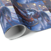 Siberisch Husky Kerstfeest Seizoen Cadeaupapier (Rol Hoek)