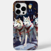 Siberisch Husky Kerstfeest Seizoen Case-Mate iPhone Case (Achterkant)