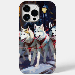 Siberisch Husky Kerstfeest Seizoen Case-Mate iPhone 14 Pro Max Hoesje