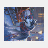 Siberisch Husky Kerstfeest Seizoen Fleece Deken (Voorkant (Horizontaal))