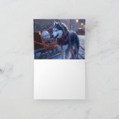 Siberisch Husky Kerstfeest Seizoen Kaart (Binnen)