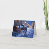 Siberisch Husky Kerstfeest Seizoen Kaart (Voorkant)