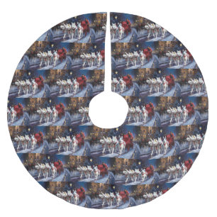 Siberisch Husky Kerstfeest Seizoen Kerstboom Rok