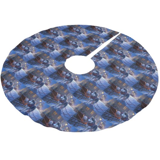 Siberisch Husky Kerstfeest Seizoen Kerstboom Rok (Gekanteld)