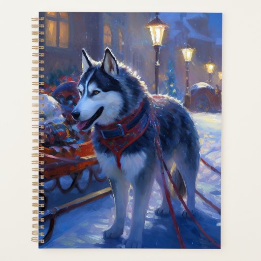 Siberisch Husky Kerstfeest Seizoen Planner (Voorkant)