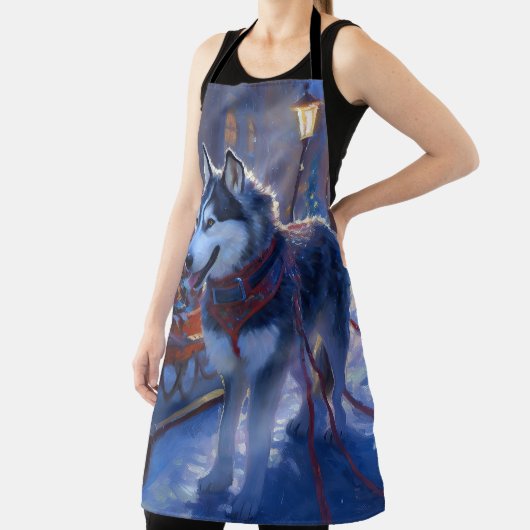 Siberisch Husky Kerstfeest Seizoen Schort (Insitu)