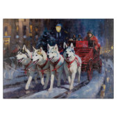 Siberisch Husky Kerstfeest Seizoen Snijplank (Voorkant)
