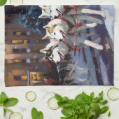 Siberisch Husky Kerstfeest Seizoen Theedoek (Gevouwen)