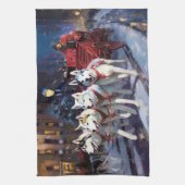 Siberisch Husky Kerstfeest Seizoen Theedoek (Verticaal)