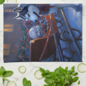 Siberisch Husky Kerstfeest Seizoen Theedoek (Gevouwen)