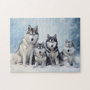 Siberisch Husky-pakket Legpuzzel
