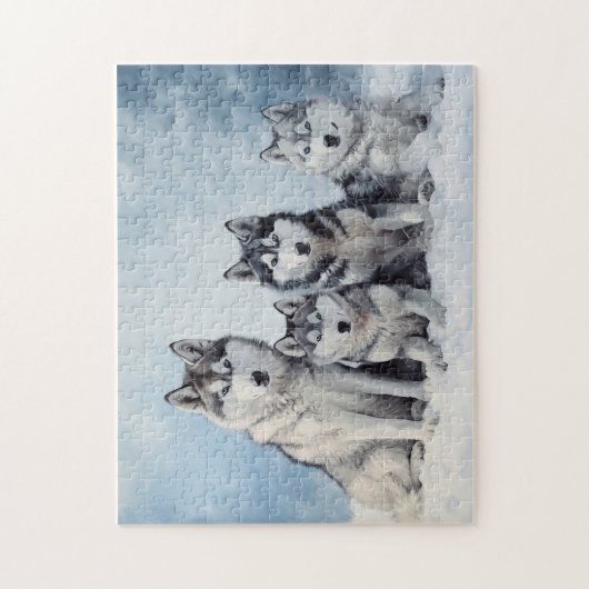 Siberisch Husky-pakket Legpuzzel (Verticaal)