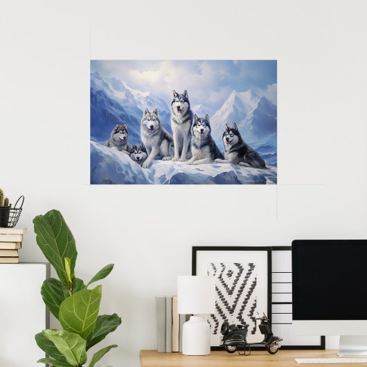 Siberisch Husky-pakket Poster (Thuiskantoor)