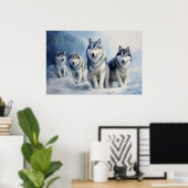 Siberisch Husky-pakket Poster (Thuiskantoor)