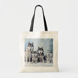 Siberisch Husky-pakket Tote Bag
