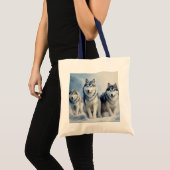 Siberisch Husky-pakket Tote Bag (Voorkant (product))
