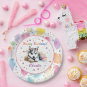 Siberisch Husky Waterverf papier Bord (Feest)