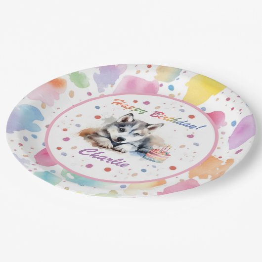 Siberisch Husky Waterverf papier Bord (Gekanteld)