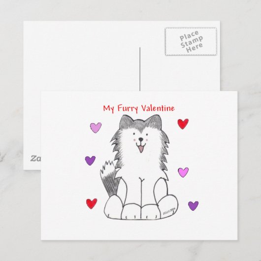 Siberisch Schor BontValentijn Feestdagenkaart (Voorkant / Achterkant)