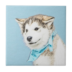 Siberisch Schor Puppy die - het Originele Art. van Tegeltje