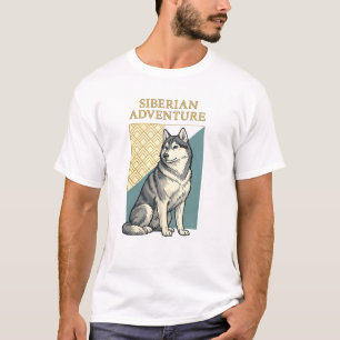 Siberische Avontuur Husky – Vintage Buitenlucht T-shirt