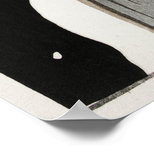 Siberische Bluechat naast een pioen door Ohara Kos Poster (Hoek)