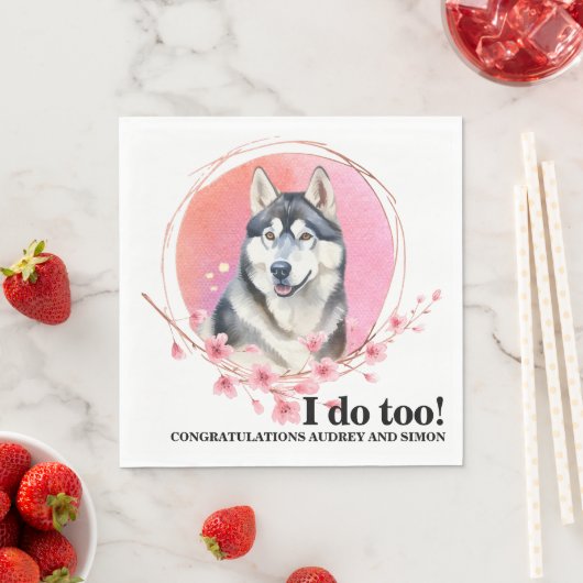 Siberische bruiloft servetten met honden Foto (Insitu)