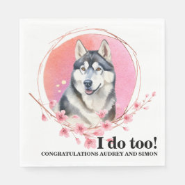 Siberische bruiloft servetten met honden Foto